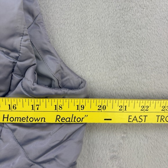 North Face Vest Womens Medium Silver 550 Puffer Goose Down Quilted Jacket Zip - Picture 10 of 12